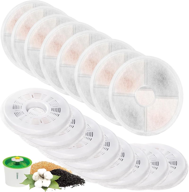 Porens 16 Pack Cat Water Fountain Replacement Filters Fit for 3L Flower Water Dispenser Automatic Pet Dog Cat Fountain Filter - Image 1